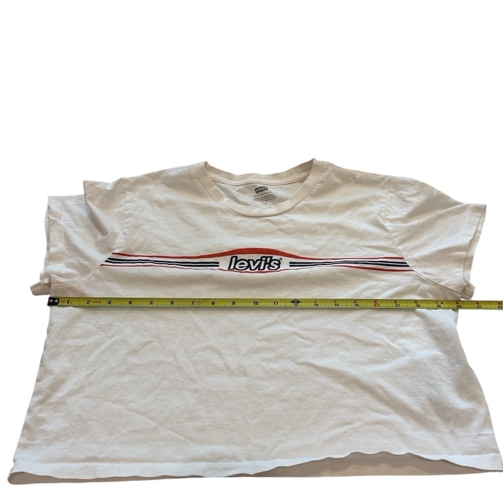 Levi’s Women’s White Cropped T-shirt Large - Picture 4 of 5